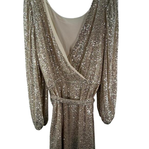 Altar'd State sequined gold mini dress large champagne - Picture 4 of 8